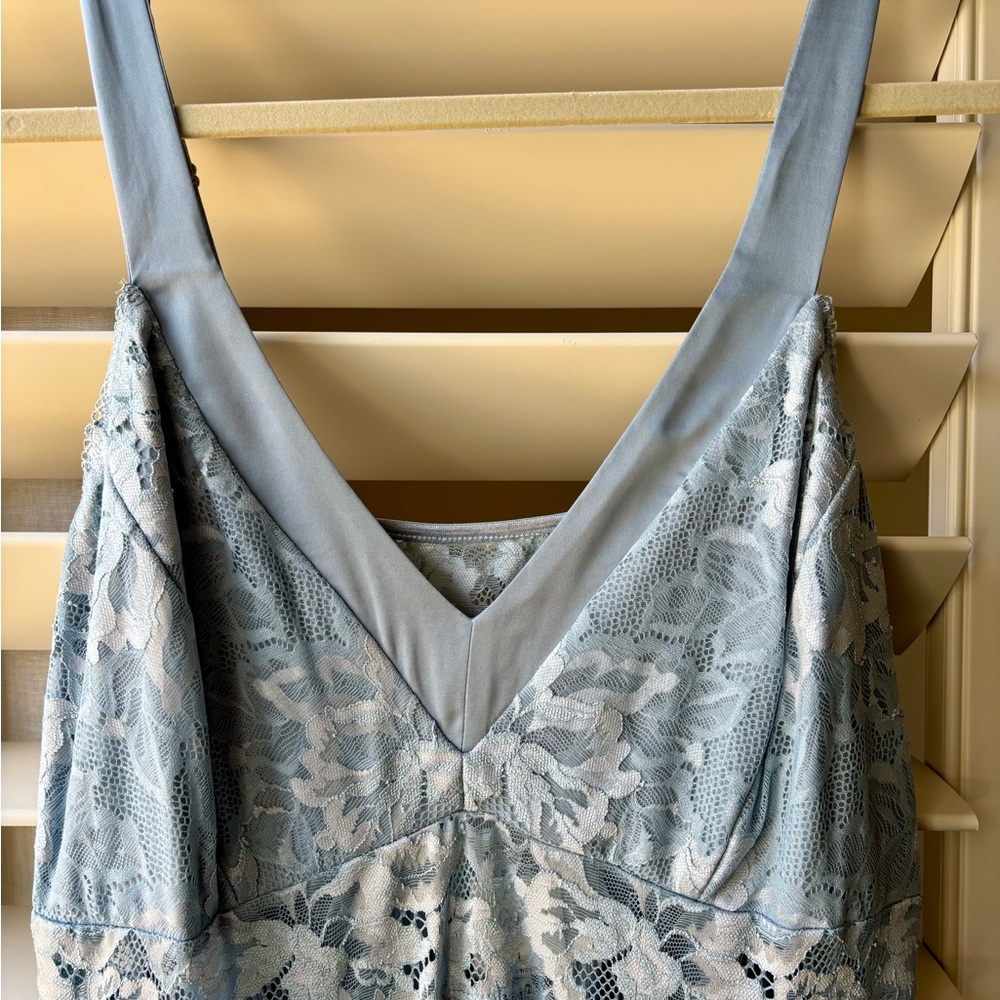 Soma Cool Nights Light Blue Lace Chemise - Picture 2 of 4